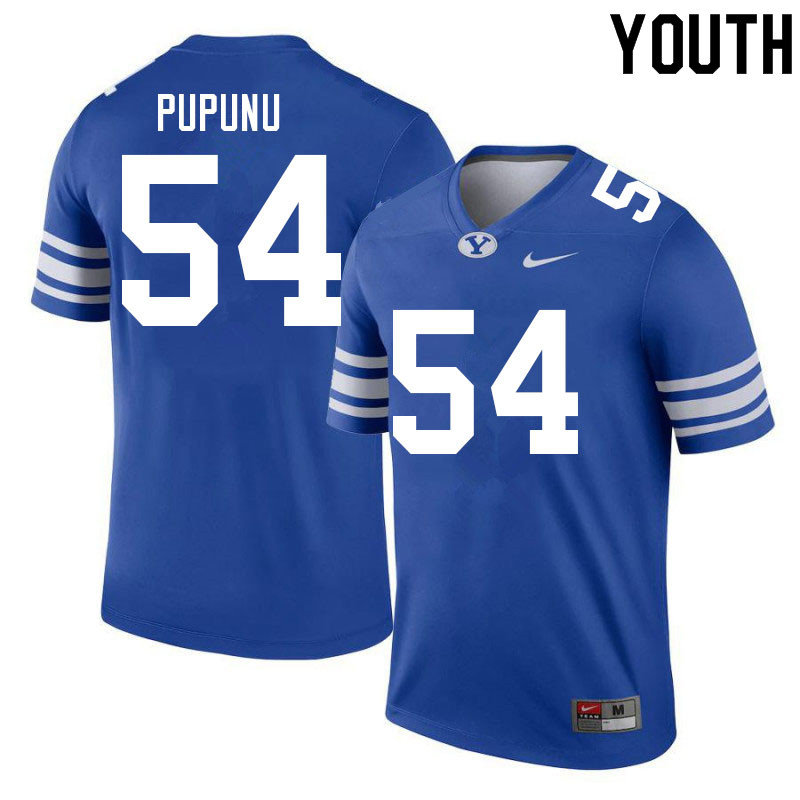 Youth #54 Kade Pupunu BYU Cougars College Football Jerseys Sale-Royal - Click Image to Close